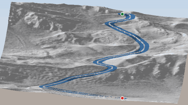 Vue 3D de la piste Col Cornu