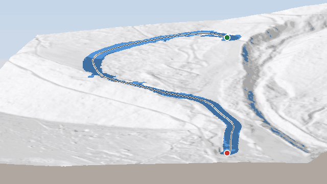 Vue 3D de la piste Planards