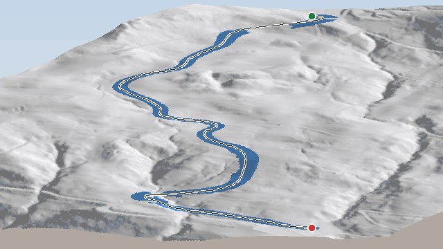 Vue 3D de la piste Galbier