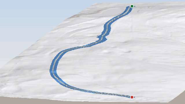 Vue 3D de la piste Les Déserts