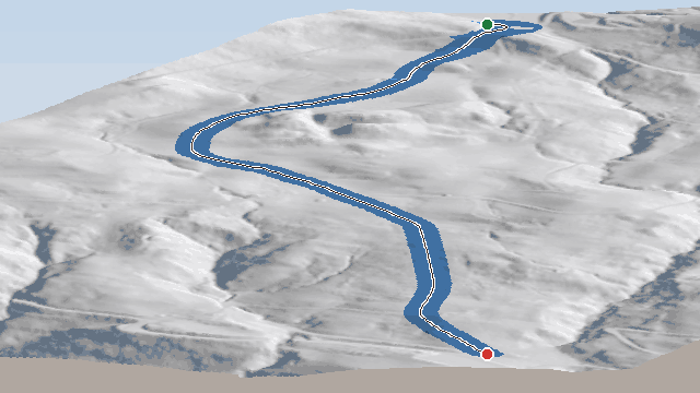 Vue 3D de la piste Rosières