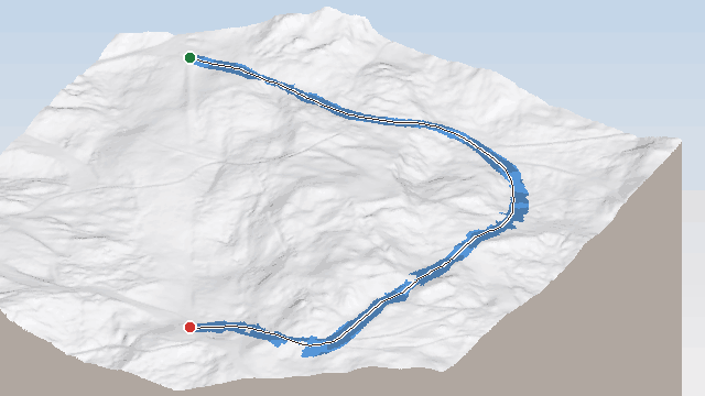 Vue 3D de la piste Gélinotte