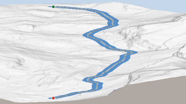 Vue 3D de la piste Vraille