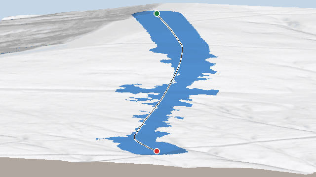 Vue 3D de la piste Pylônes Haut