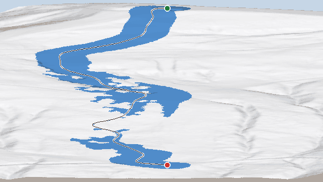 Vue 3D de la piste Ravine