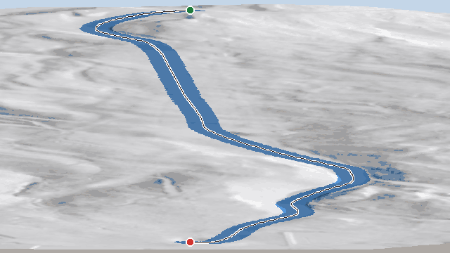 Vue 3D de la piste Jas
