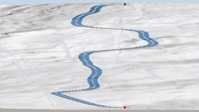 Vue 3D de la piste La Gaudy