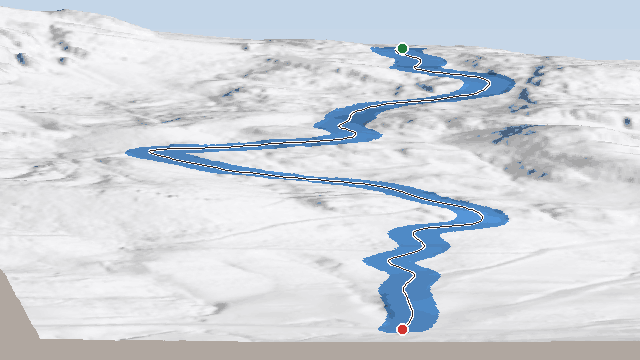 Vue 3D de la piste Pourteilh