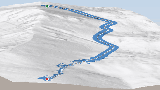 Vue 3D de la piste Combe de Bédina