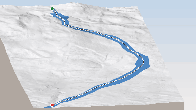 Vue 3D de la piste Grands Mélèzes