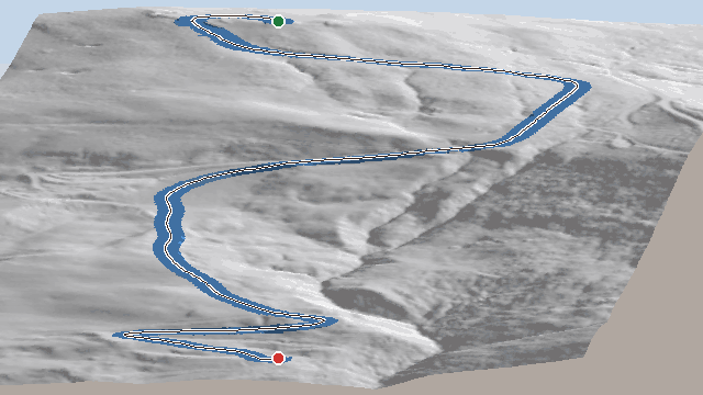 Vue 3D de la piste Fretes