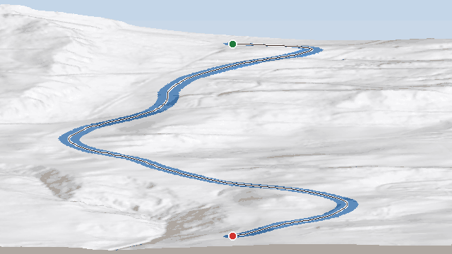 Vue 3D de la piste Bernards